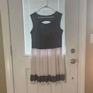 Enfocus Studio Black Dress with Lace Accents